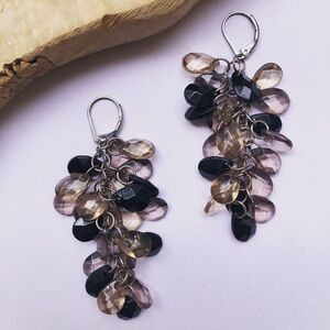 Faceted Multi Teardrop Dangle Earrings